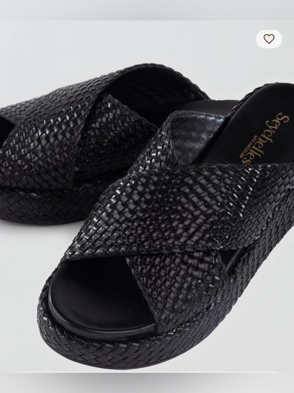 Seychelles Black Woven Platform Slide Sandals - Picture 2 of 11